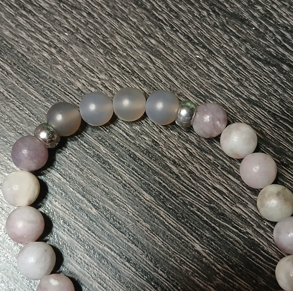 Amethyst & Natural Stone Beaded Bracelet - Designer Six N Stone - Picture 7 of 13